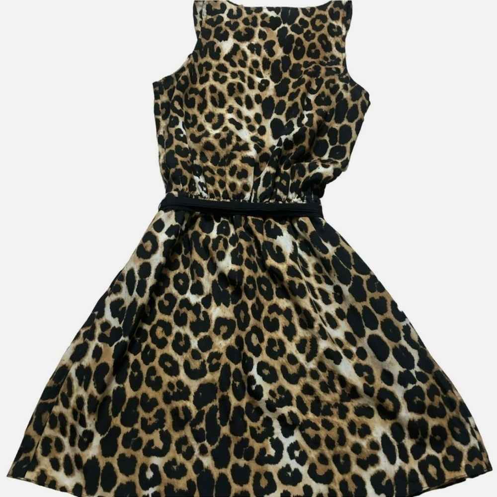Express Leopard Print Ruffle Dress - Picture 3 of 9
